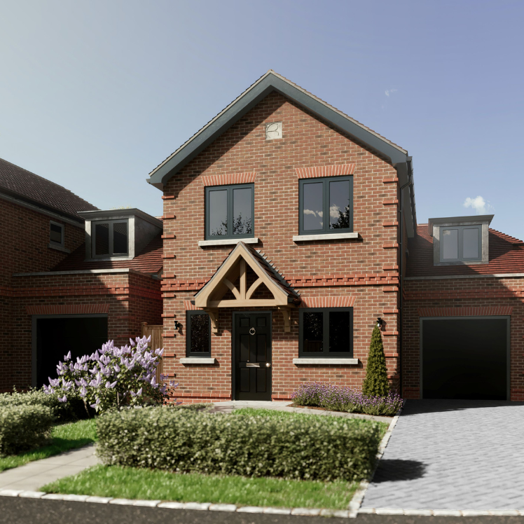 new build houses to buy near me, CGI of a house at The Waldrons