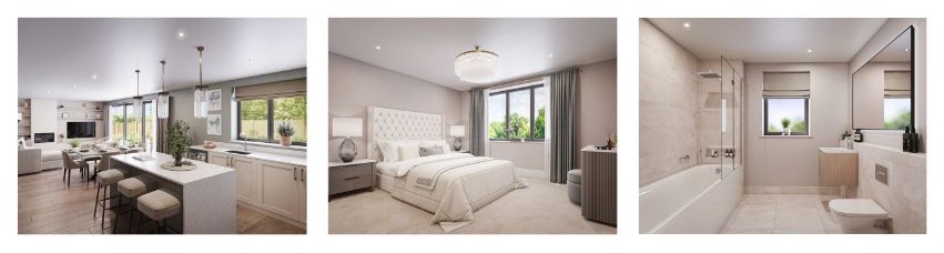 New Houses in West Sussex-Meadow View - interior CGIs of kitchen, bedroom and bathroom