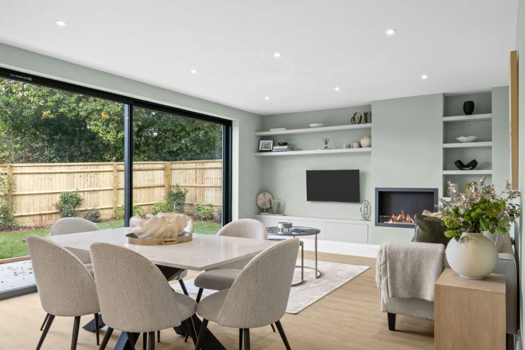 new build homes west sussex - photo of show home kitchen at Meadow View development in Monks Gate