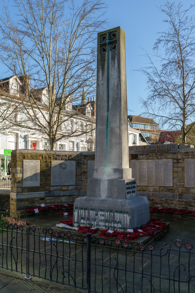 Image of the War Memorial in Horsham, West Sussex.